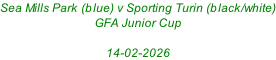 Sea Mills Park (blue) v Sporting Turin (black/white) GFA Junior Cup  14-02-2026