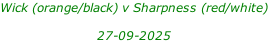 Wick (orange/black) v Sharpness (red/white)  27-09-2025