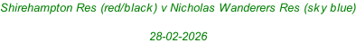 Shirehampton Res (red/black) v Nicholas Wanderers Res (sky blue)  28-02-2026